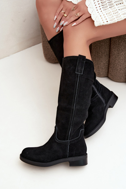 Bottes noires en daim isolées Ashmere