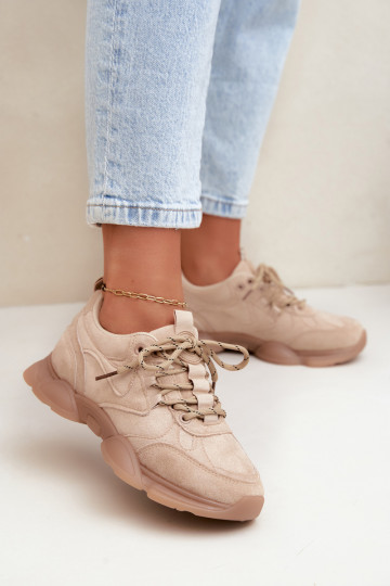 Dames Sneakers in Zandkleur Shaley