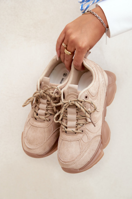 Dames Sneakers in Zandkleur Shaley