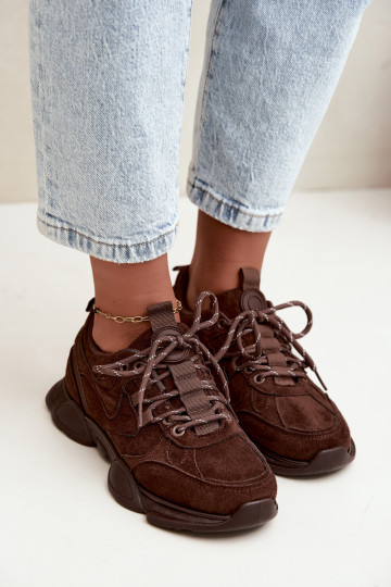 Dames Sneakers in Chocoladekleur Shaley