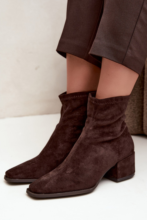 Bottines à talons pour femmes de type Klocek en couleur chocolat Rosley
