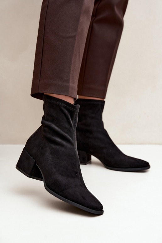 Bottines à talons pour femmes de type Klocek en couleur noire Rosley