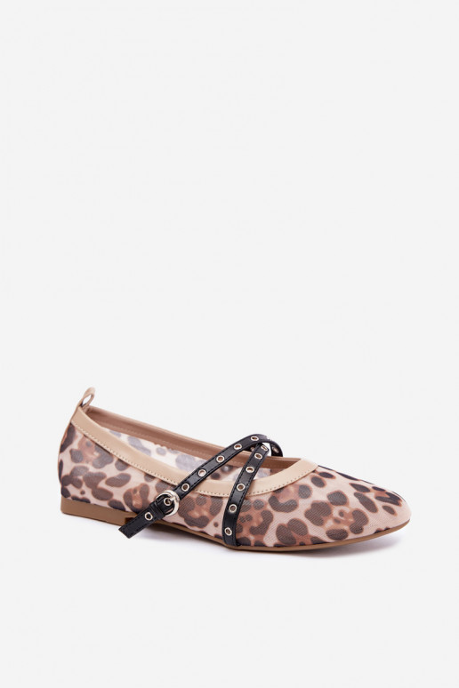 Mesh Ballerina's met Bandjes en Luipaardprint Orley