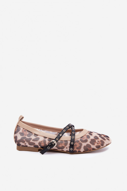 Mesh Ballerina's met Bandjes en Luipaardprint Orley