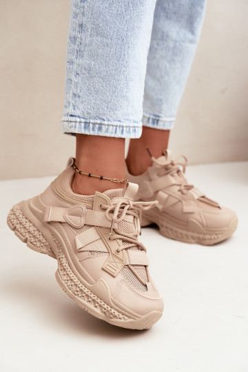 sneakers met strepen in zandkleur Ellery