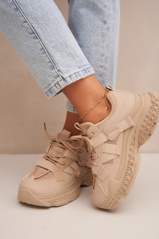 sneakers met strepen in zandkleur Ellery