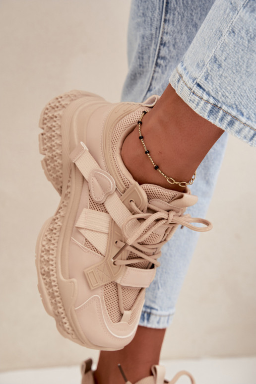 sneakers à rayures en couleur sable Ellery