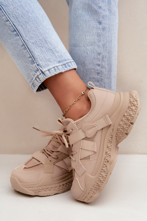 sneakers à rayures en couleur sable Ellery