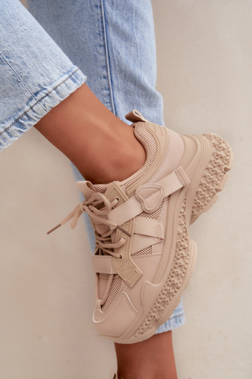 sneakers à rayures en couleur sable Ellery