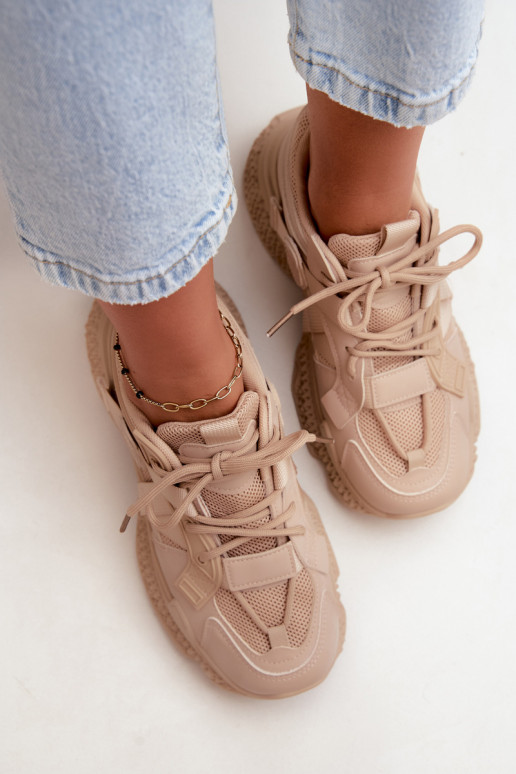sneakers met strepen in zandkleur Ellery