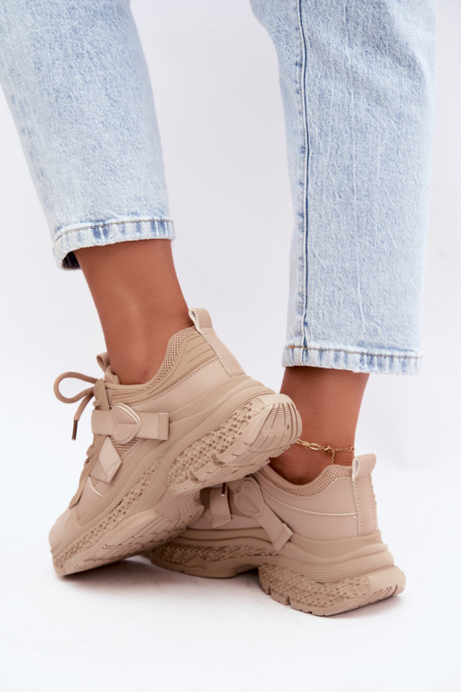 sneakers met strepen in zandkleur Ellery