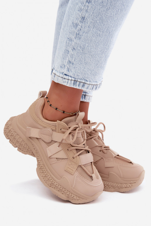 sneakers à rayures en couleur sable Ellery