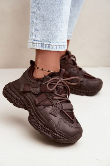 sneakers met strepen in chocoladekleur Ellery 2