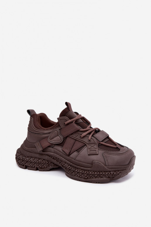 sneakers met strepen in chocoladekleur Ellery