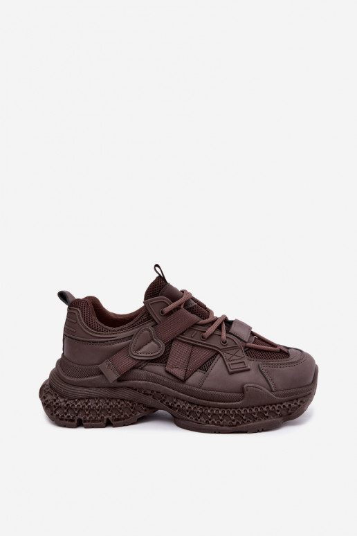 sneakers met strepen in chocoladekleur Ellery