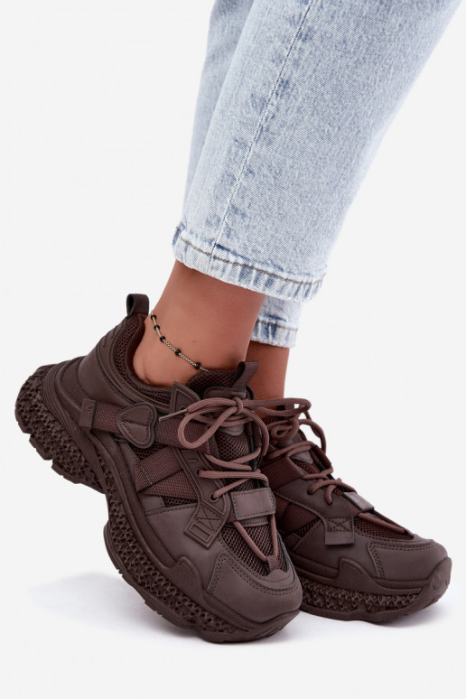 sneakers à rayures en couleur chocolat Ellery