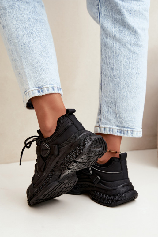 sneakers à rayures en couleur noire Ellery