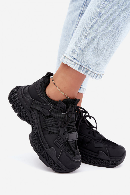sneakers à rayures en couleur noire Ellery