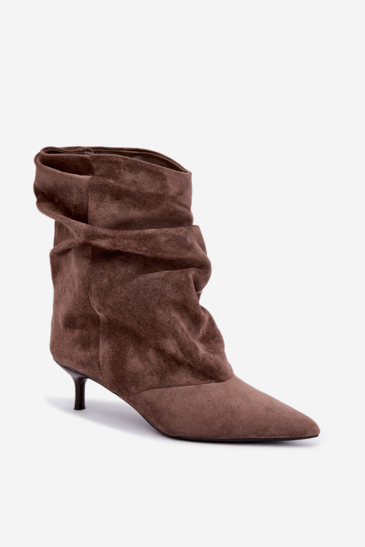 bottines slouchy à enfiler avec talons en couleur kaki Farren