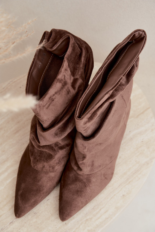 bottines slouchy à enfiler avec talons en couleur kaki Farren