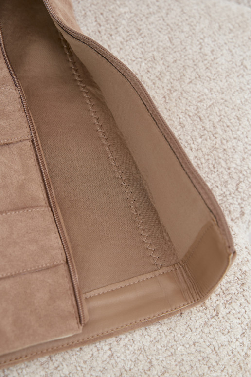 damen kniehohe Stiefel mit genähtem Schaft in Gold mit Schnallen aus Kunstveloursleder in Khaki Isa
