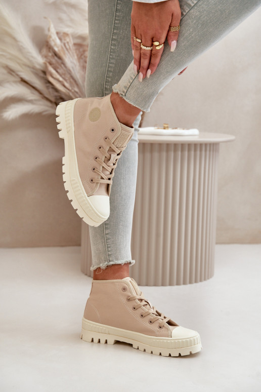 casual schoenen met schacht Big Star OO274006 in zandkleur