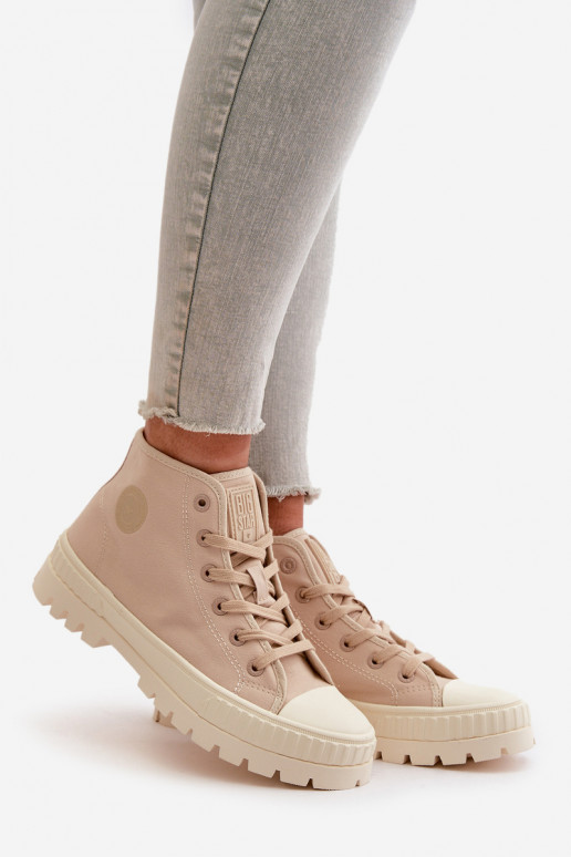 casual schoenen met schacht Big Star OO274006 in zandkleur