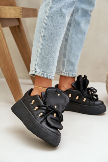 dames sneakers met platform in zwart 2