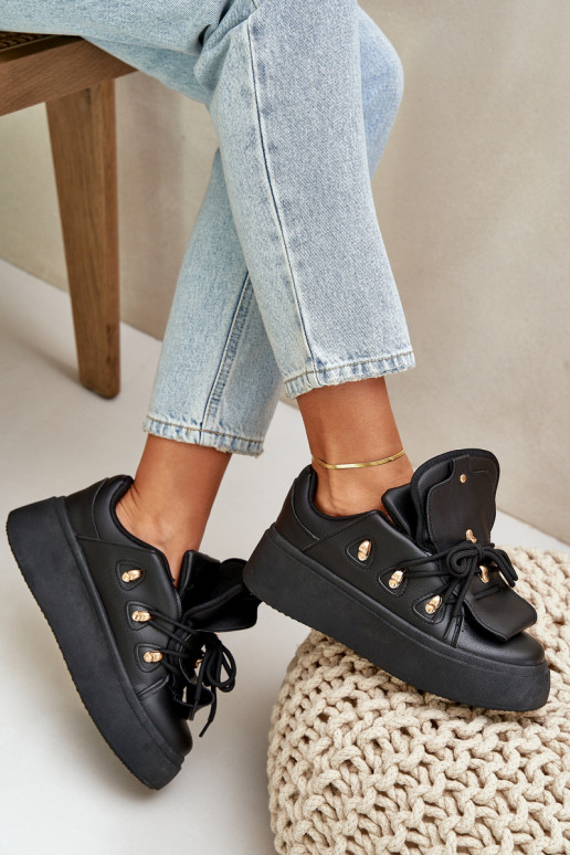 baskets pour femmes avec plateforme en noir