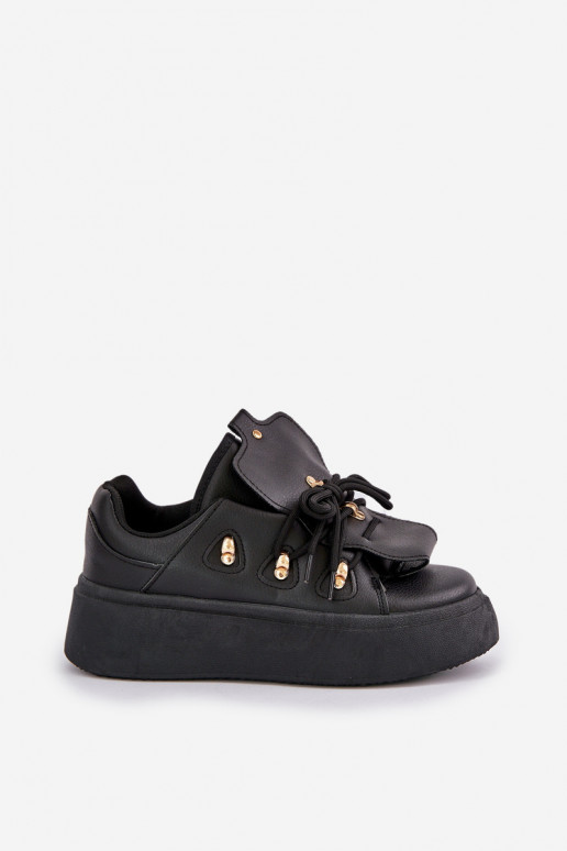 dames sneakers met platform in zwart