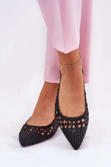 ballet flats met brede hakken in zwart 2