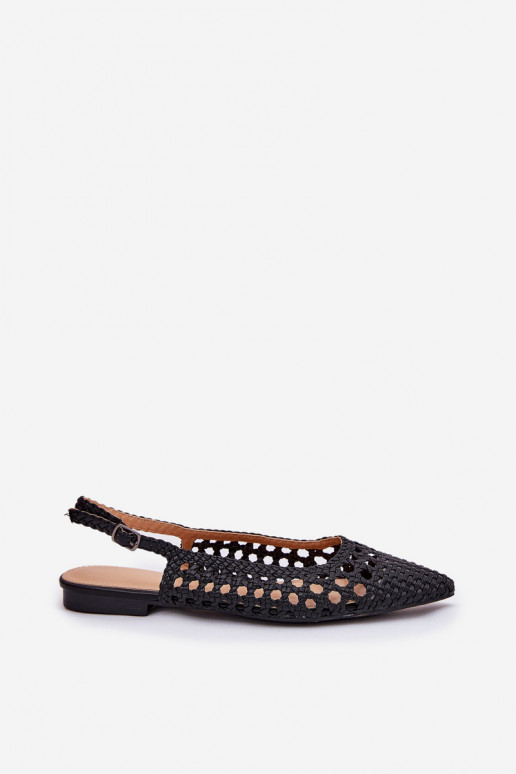 ballerines avec talons larges en noir