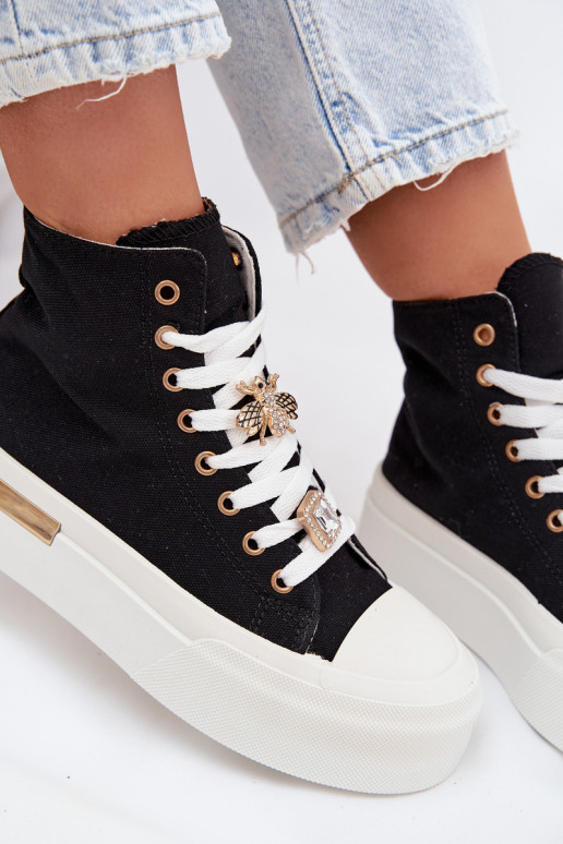 Chaussures décontractées noires avec plateforme et boucles Gracella