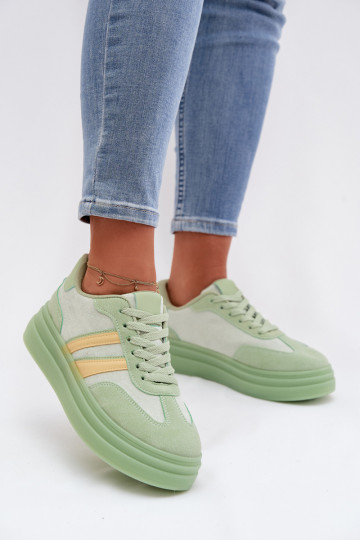 Groene dames sneakers met platform Galleria 2
