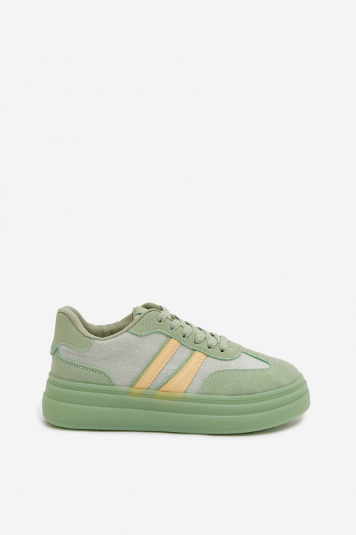 Groene dames sneakers met platform Galleria