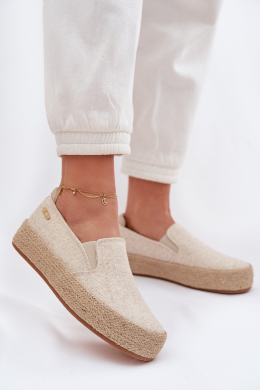 Zandkleurige espadrilles met platform Big Star TT274089