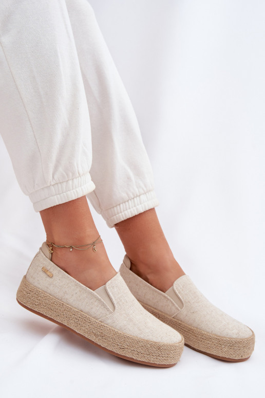 Espadrilles beiges avec plateforme Big Star TT274089