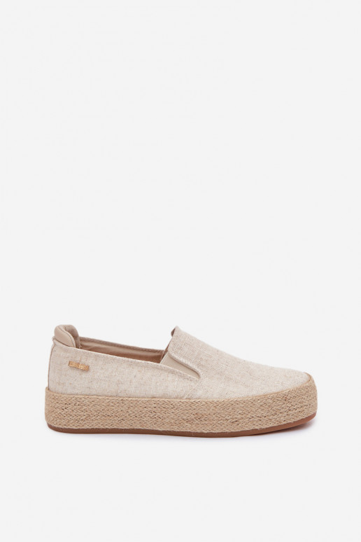Zandkleurige espadrilles met platform Big Star TT274089
