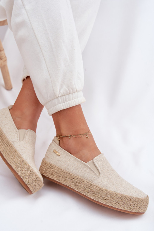 Zandkleurige espadrilles met platform Big Star TT274089