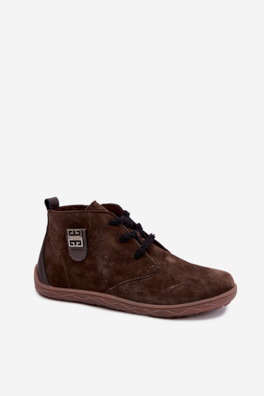 Faux suède barefoot schoenen voor dames in chocoladekleur Abera