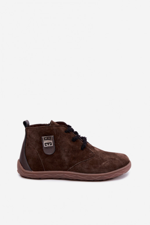 Faux suède barefoot schoenen voor dames in chocoladekleur Abera