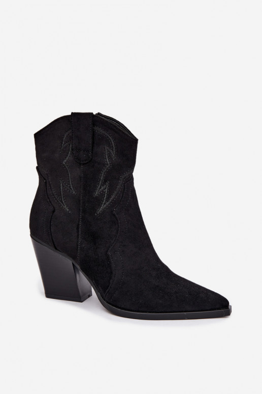 Cowboy-Stil Stiefeletten für Frauen mit Absätzen in schwarzer Farbe Berella