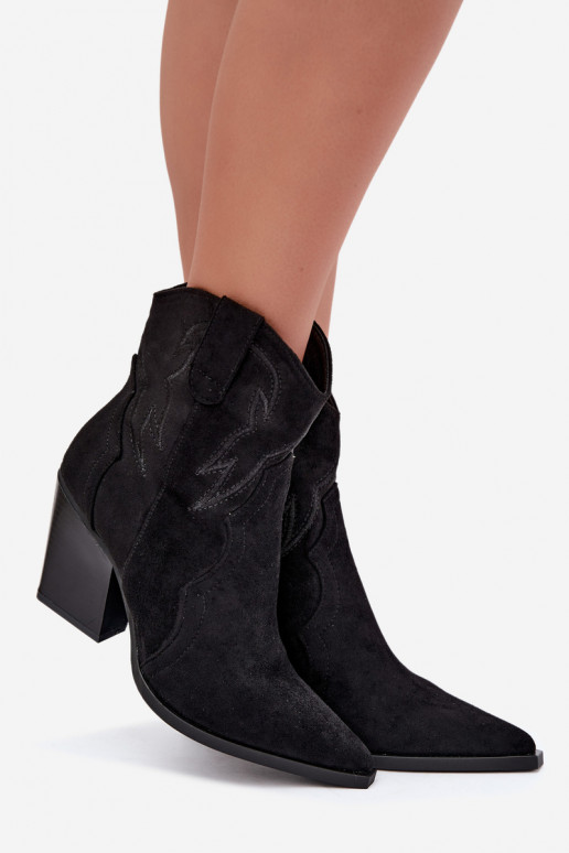Cowboy-Stil Stiefeletten für Frauen mit Absätzen in schwarzer Farbe Berella