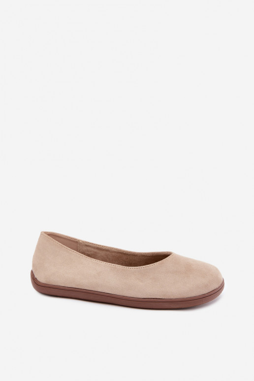 Dames ballerina's Barefoot in zandkleur Hollin