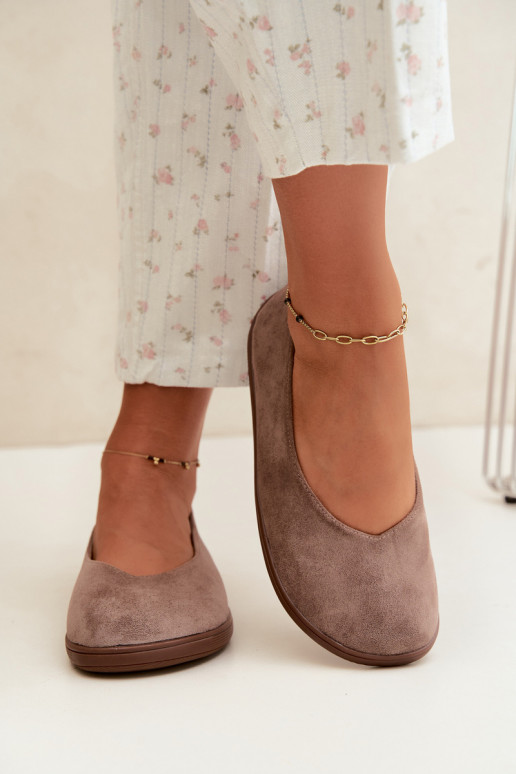 Dames ballerina's Barefoot in kleikleur Hollin