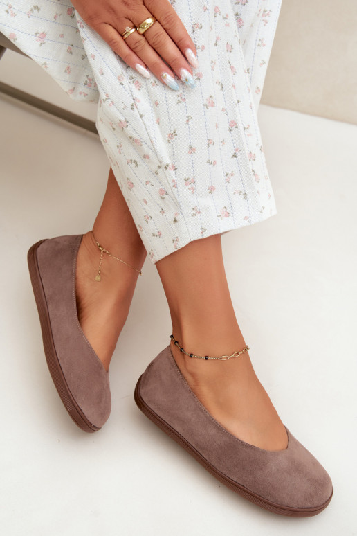 Dames ballerina's Barefoot in kleikleur Hollin