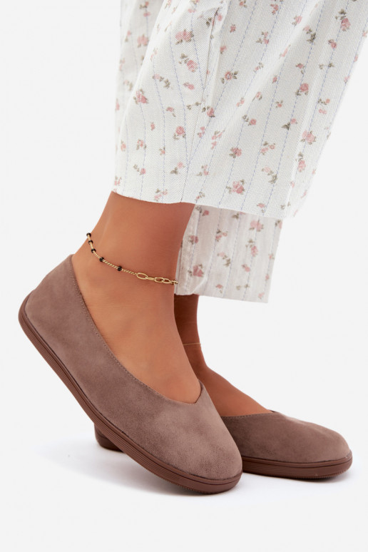 Dames ballerina's Barefoot in kleikleur Hollin