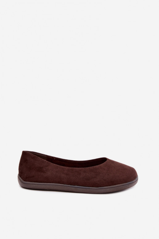 Dames ballerina's Barefoot in chocoladekleur Hollin
