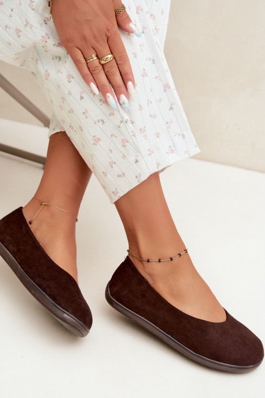 Damen Ballerinas Barefoot in Schokoladenfarbe Hollin