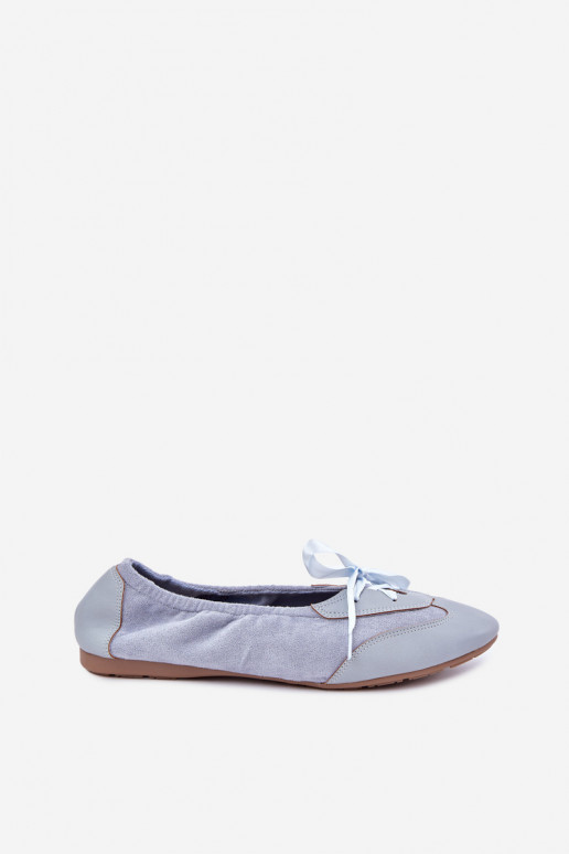 Blauwe sportieve ballerina's met stijlvolle details Peonia